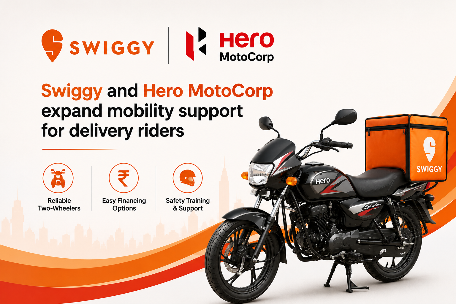 Swiggy and Hero MotoCorp expand mobility support for delivery riders